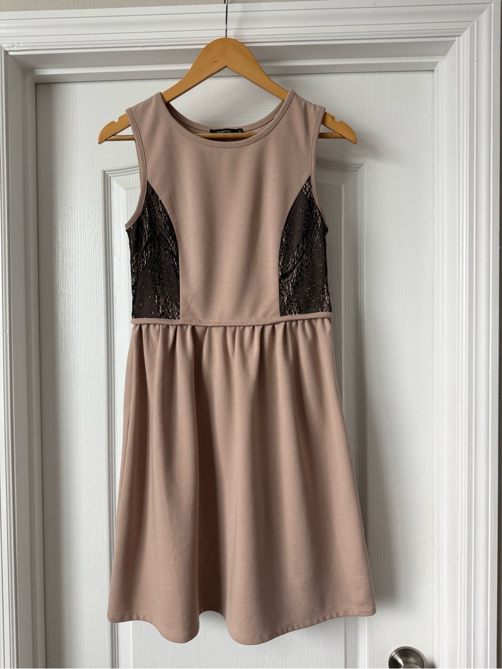 THEME Light Pink Black Lace Fit & Flare Dress Size Medium